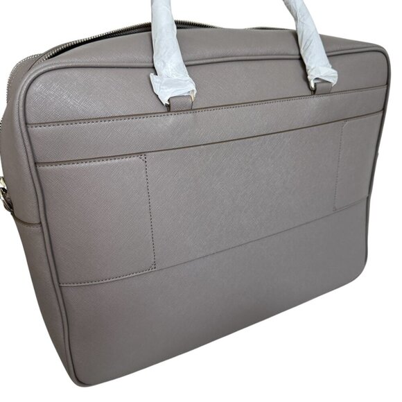 Bally Plinye Grey Saffiano Leather Palladio hardware computer briefcase 6306297 - Picture 8 of 15